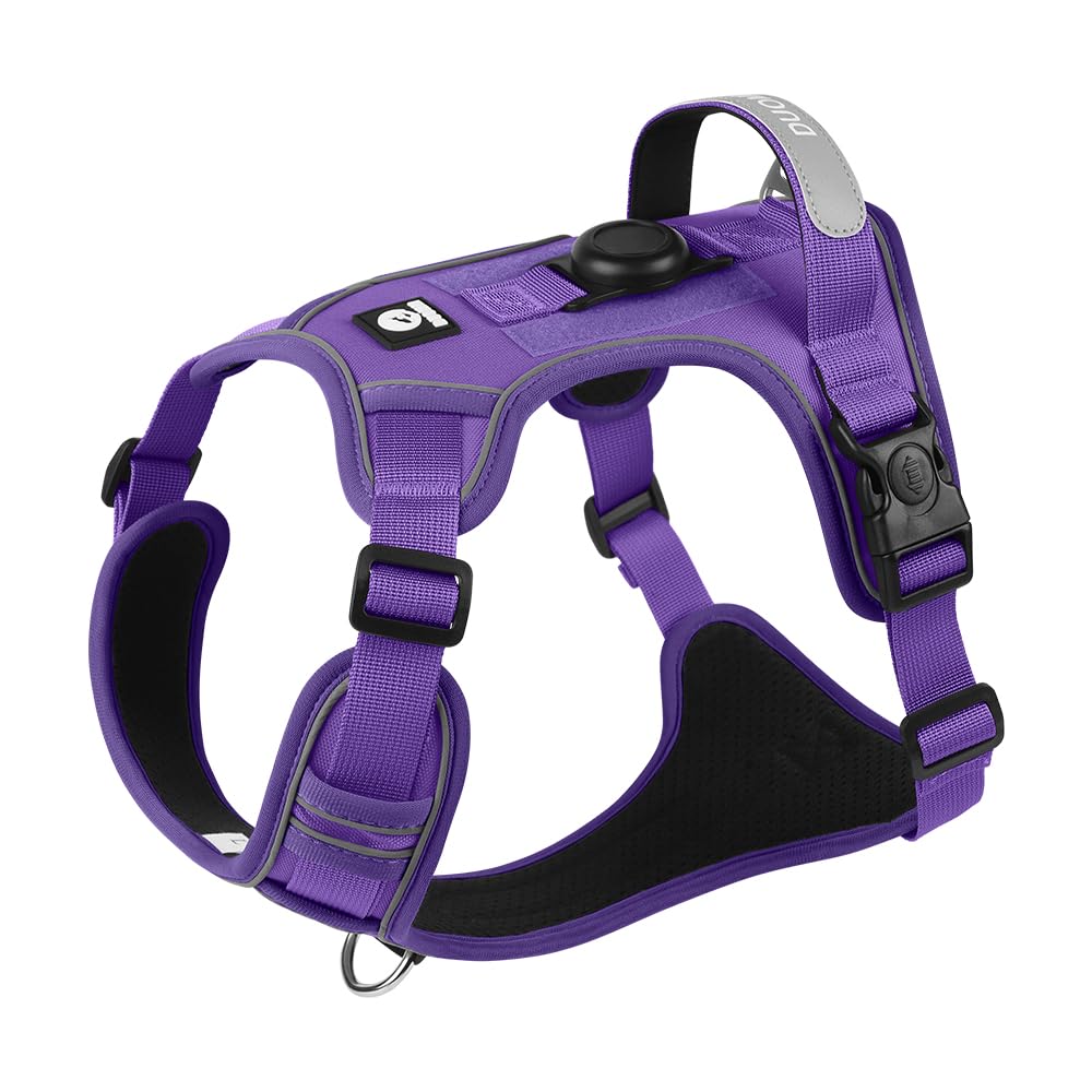 AirTag-Ready No-Pull Dog Harness with AirTag Holder-PawWave,Adjustable Reflective Vest for Medium & Large Dogs