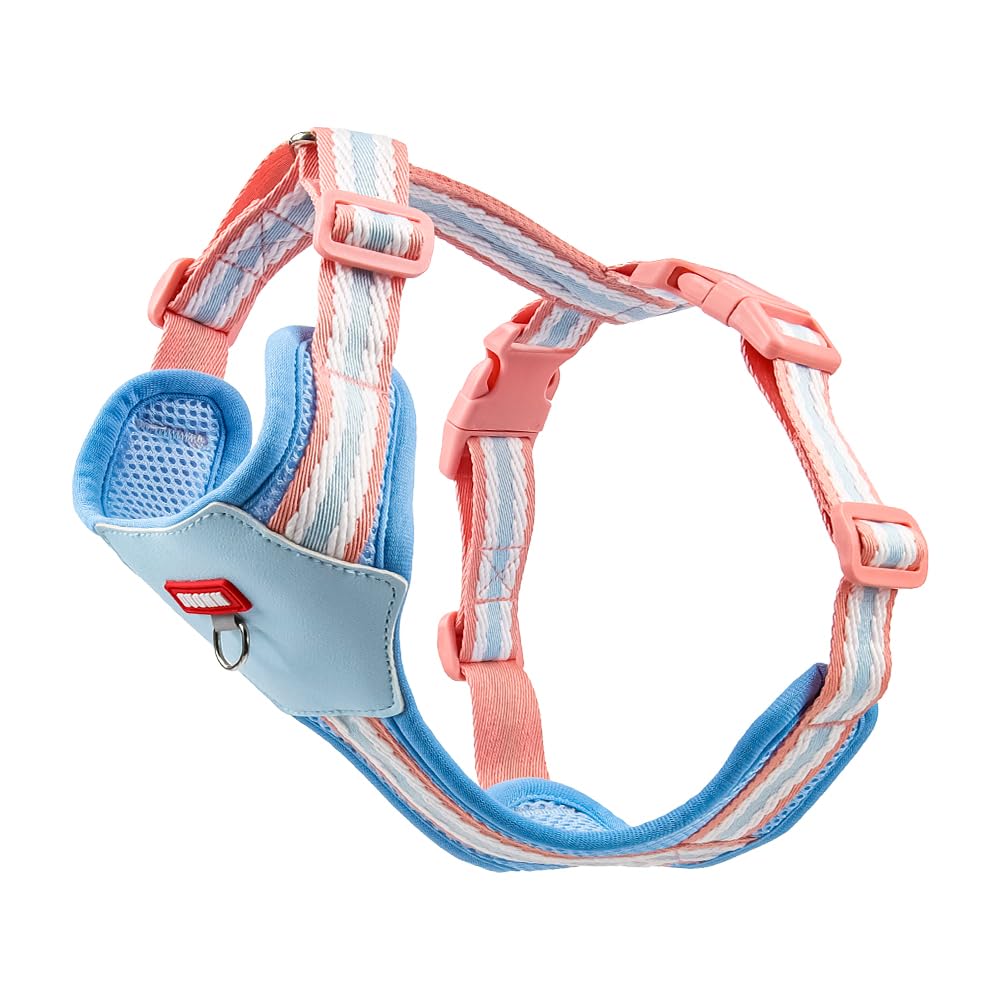 PawWave H Shape Dog Harness for Small and Medium Dogs, No Pull &, Escape-proff, Soft Mesh Vest, Adjustable Fit, Bright Yellow/Cream Blue/Sakura Pink,/Violet, XS-L