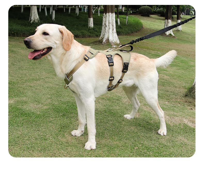 Heavy Duty No-Pull Dog Harness, Reflective Safety Vest, Escape-Proof Design for Medium & Large Dogs, Black