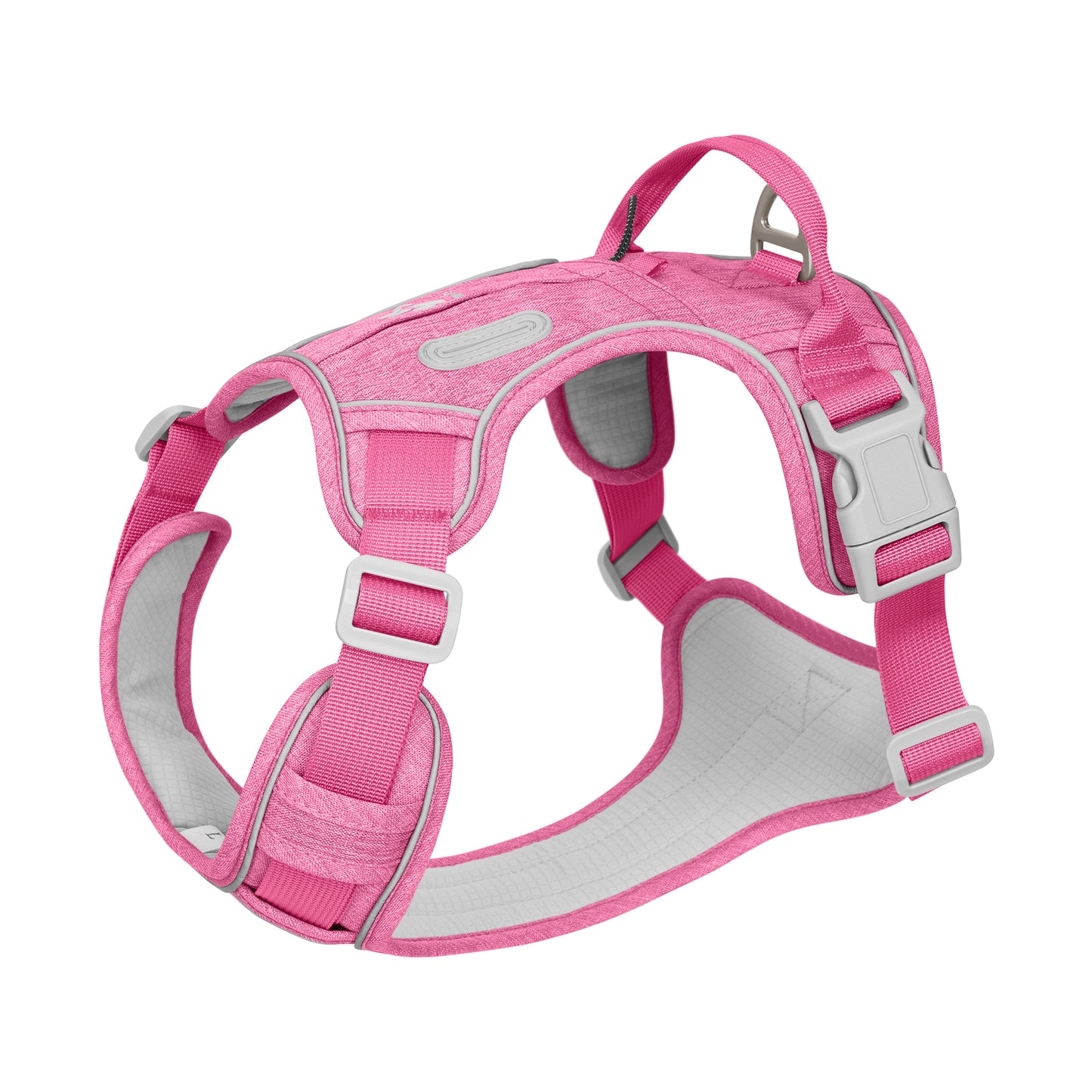 PawWave No Pull Dog Harness with Hidden Tracking Tag Holder– Soft Padded Reflective Vest plus Car Safety Leash set perfectly for small to Large Dogs