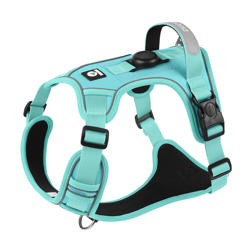 AirTag-Ready No-Pull Dog Harness with AirTag Holder-PawWave,Adjustable Reflective Vest for Medium & Large Dogs