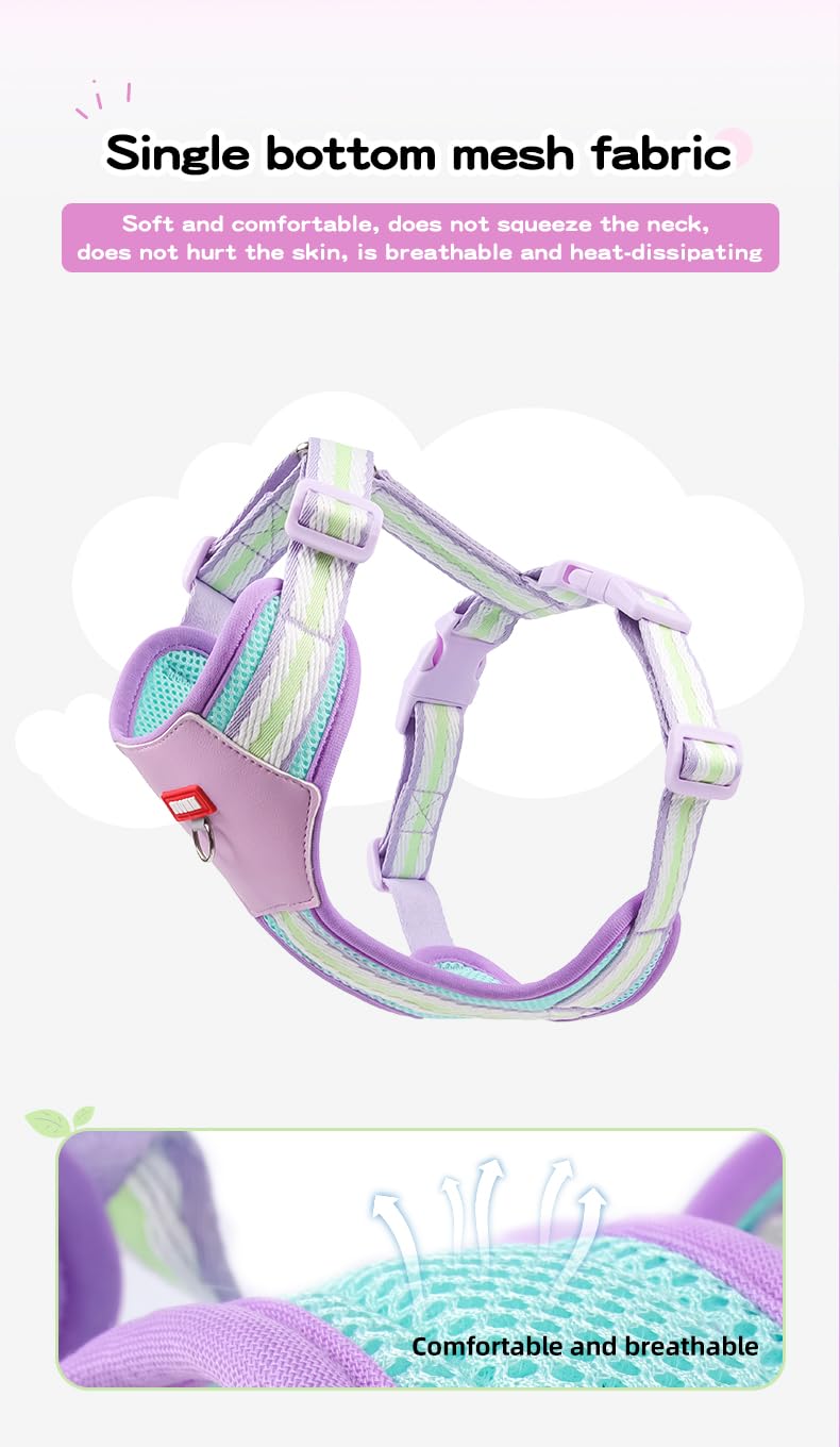 PawWave H Shape Dog Harness for Small and Medium Dogs, No Pull &, Escape-proff, Soft Mesh Vest, Adjustable Fit, Bright Yellow/Cream Blue/Sakura Pink,/Violet, XS-L