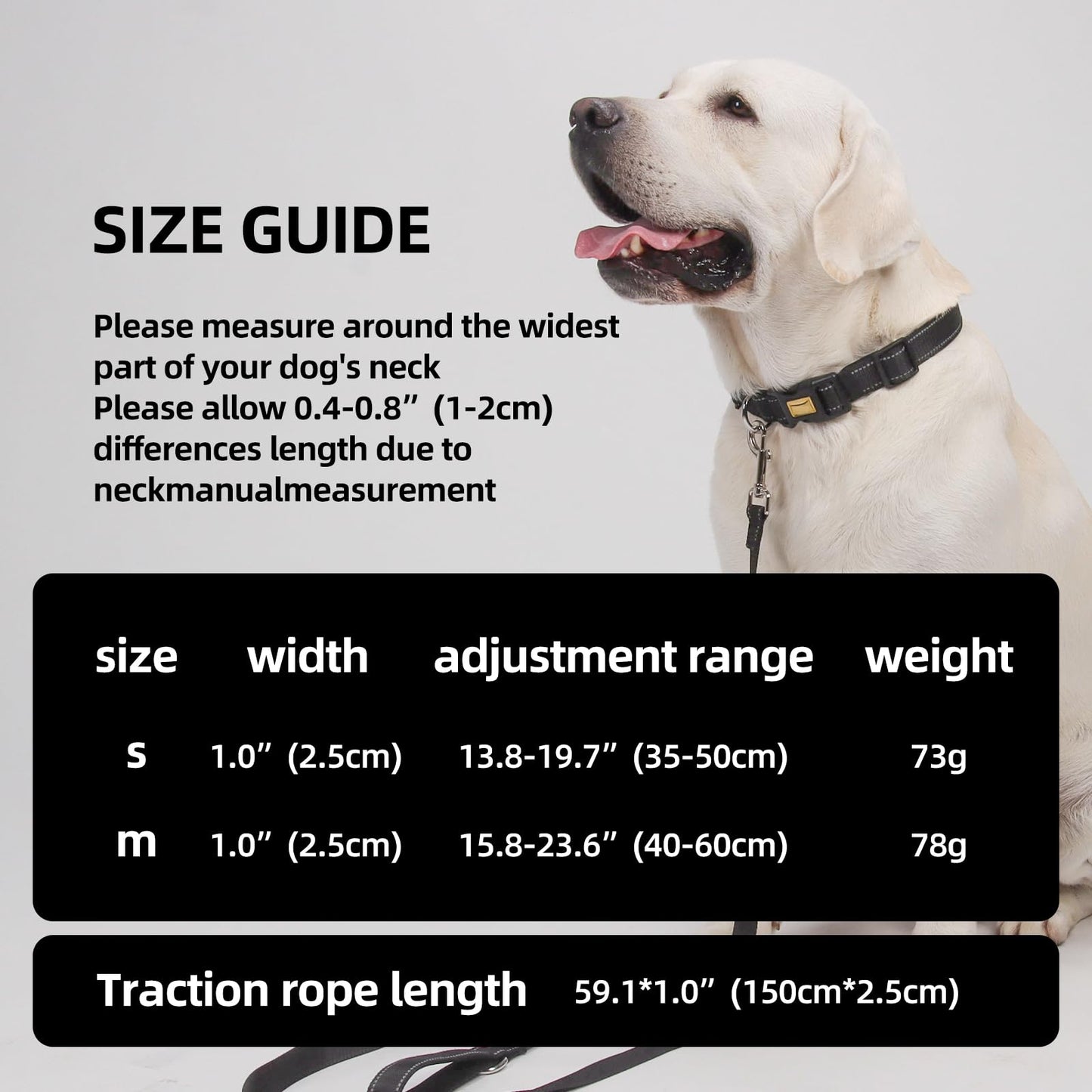 Dog Collar and Leash Set, Reflective with AirTag Holder, Padded Lining