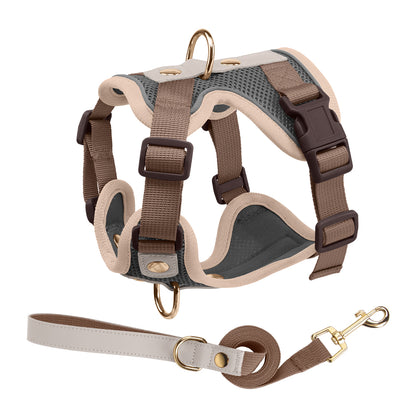 Small Dog & Cat Harness and Leash Set – Lightweight & Reflective