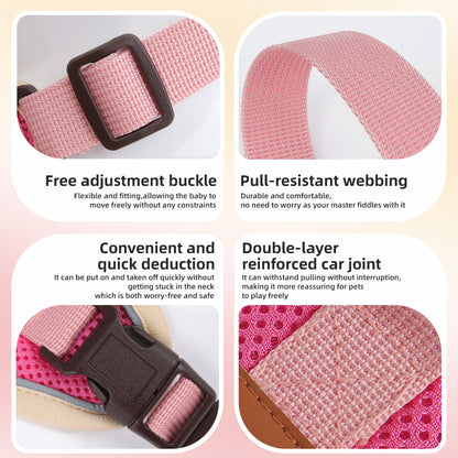 PawWave No-Pull Dog Harness, Leash and Car Safety Leash Set, Front Clip Lightweight Mesh Vest for Small and Medium Dogs