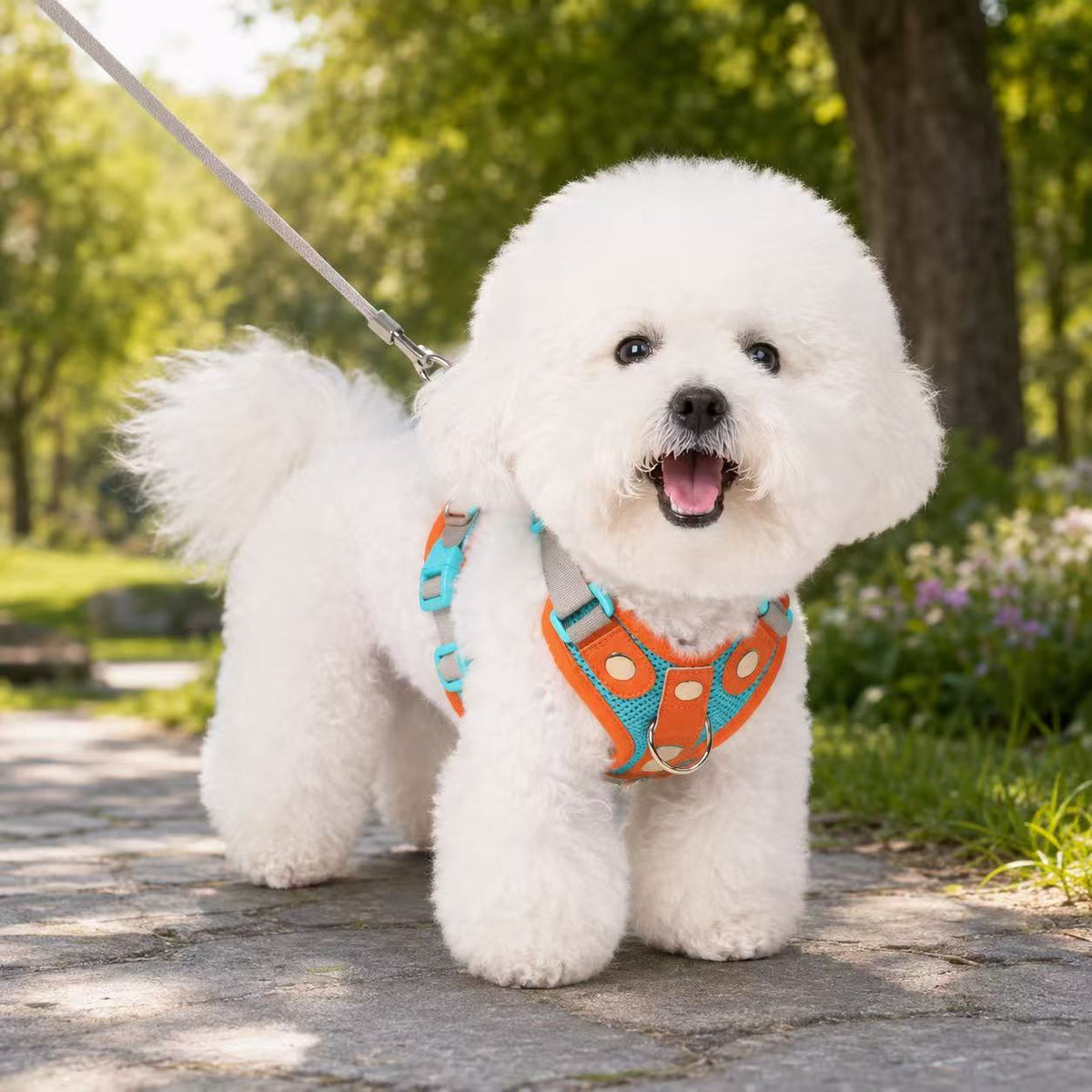 Small Dog & Cat Harness and Leash Set – Lightweight & Reflective