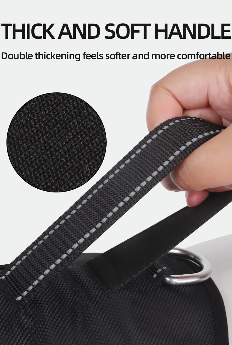 Heavy Duty No-Pull Dog Harness, Reflective Safety Vest, Escape-Proof Design for Medium & Large Dogs, Black