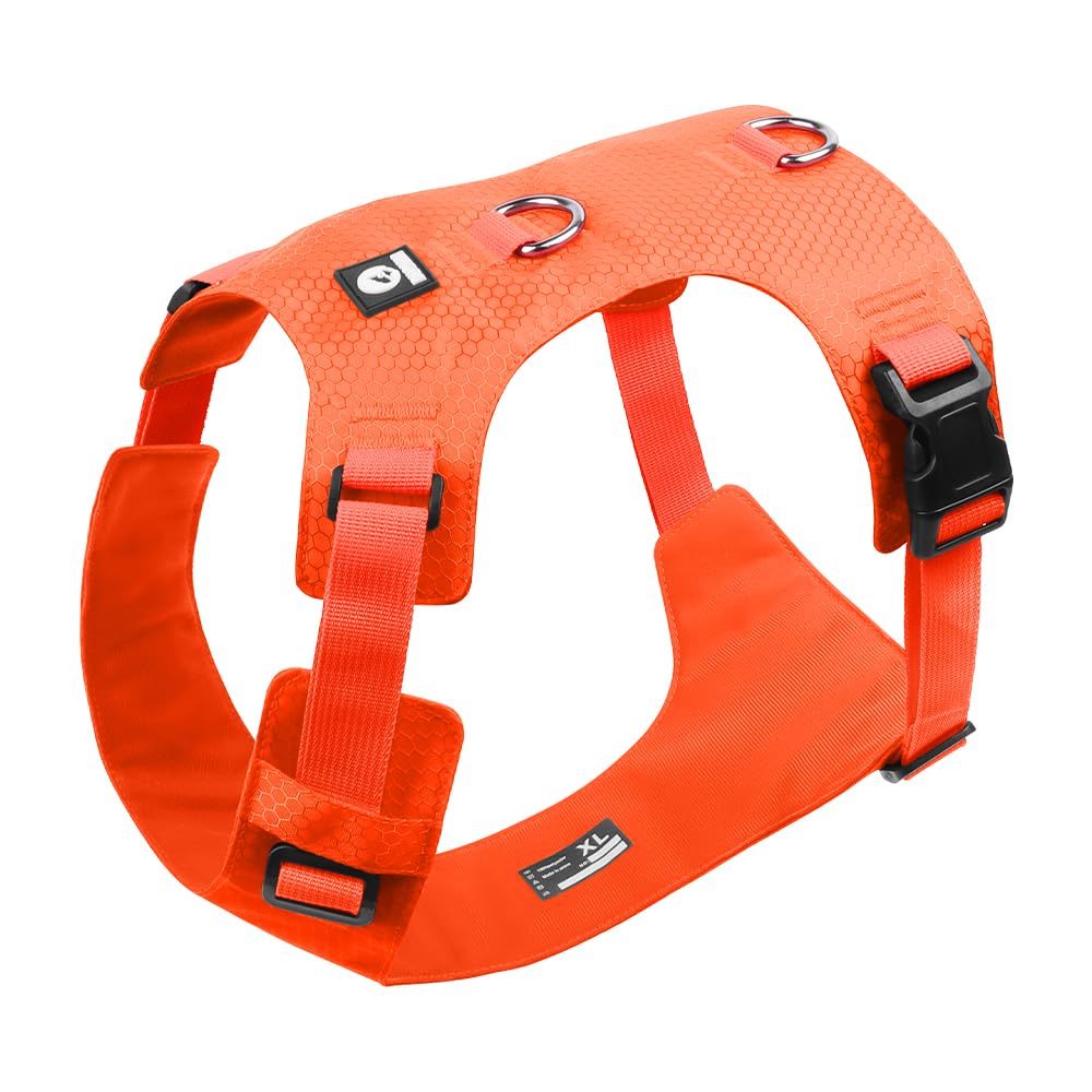 Heavy Duty Dog Harness, No Pull Design, Adjustable with D-Rings, Oxford Material, Black