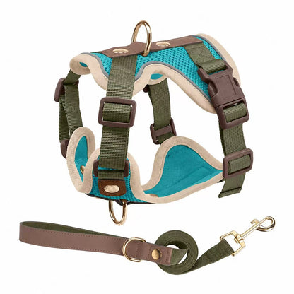 Small Dog & Cat Harness and Leash Set – Lightweight & Reflective