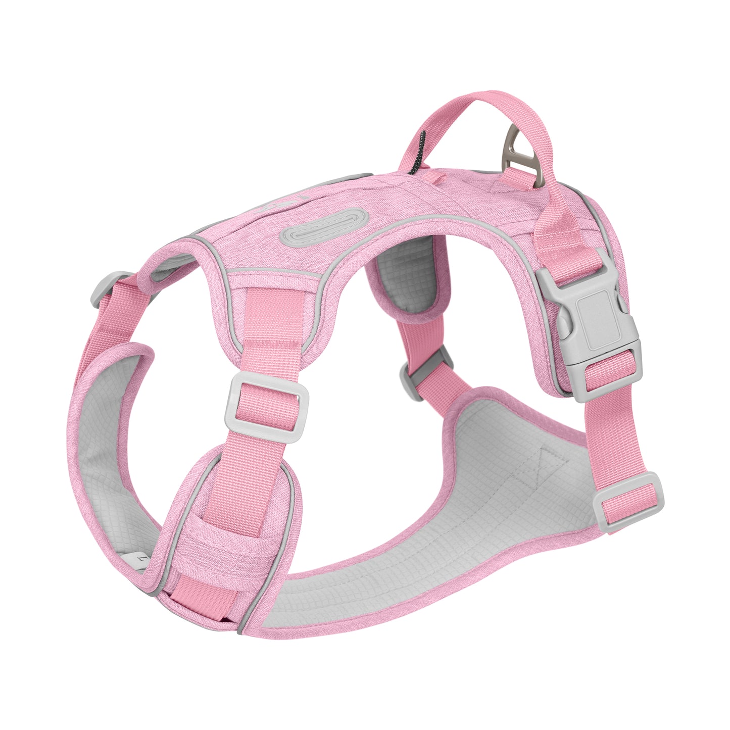 PawWave No Pull Dog Harness with Hidden Tracking Tag Holder– Soft Padded Reflective Vest plus Car Safety Leash set perfectly for small to Large Dogs