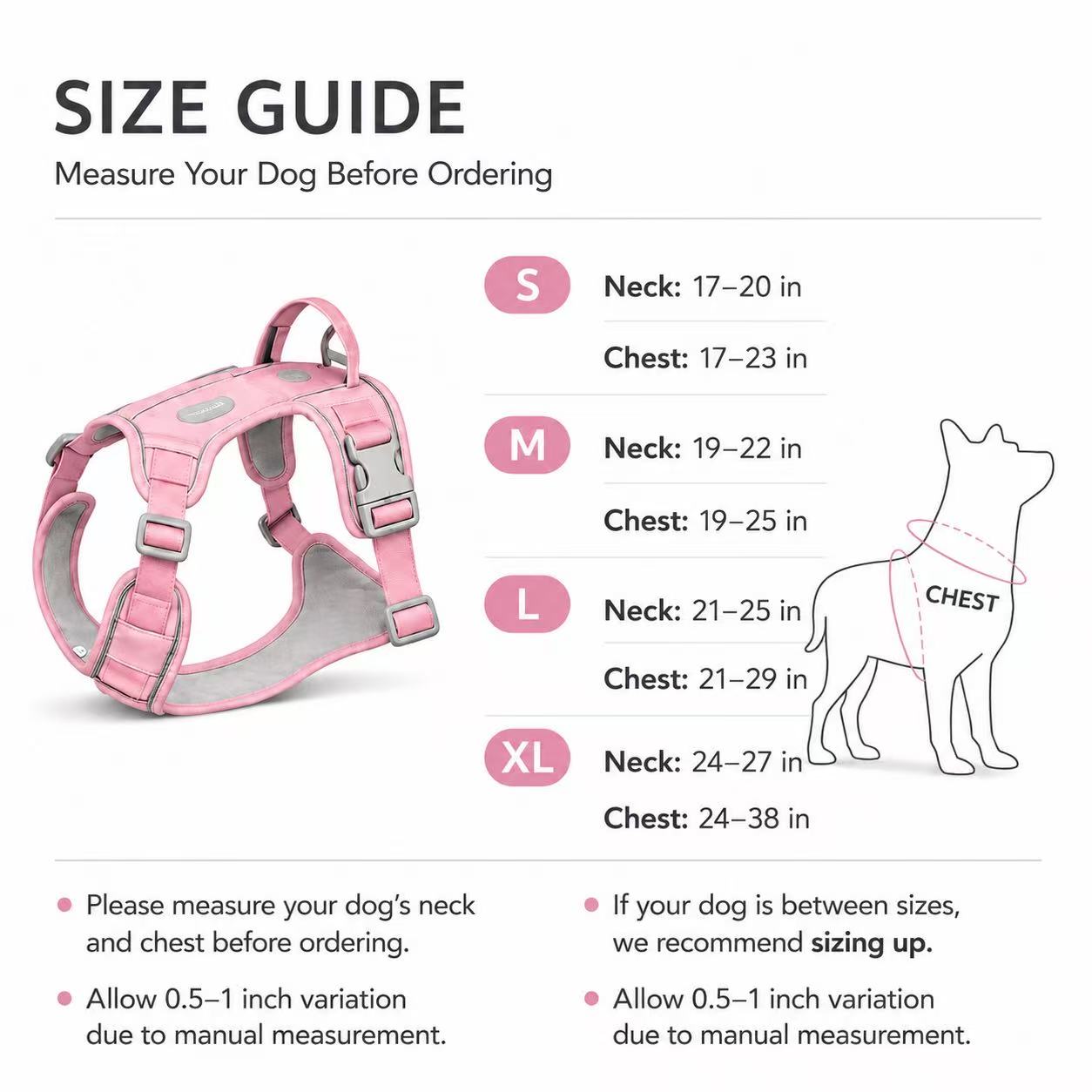 PawWave No Pull Dog Harness with Hidden Tracking Tag Holder– Soft Padded Reflective Vest plus Car Safety Leash set perfectly for small to Large Dogs