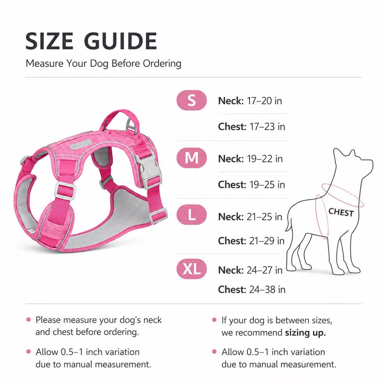 PawWave No Pull Dog Harness with Hidden Tracking Tag Holder– Soft Padded Reflective Vest plus Car Safety Leash set perfectly for small to Large Dogs
