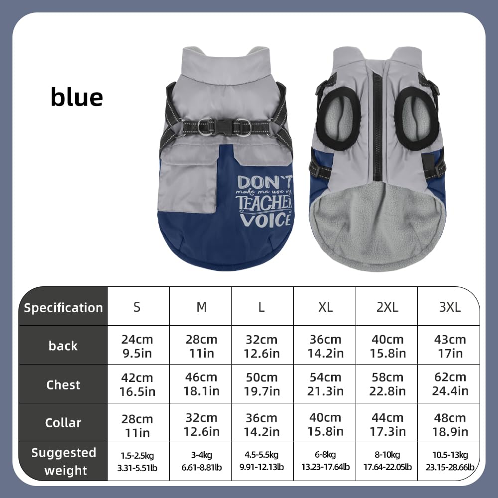 Winter Waterproof Dog Coat – Reflective, Color-Block Warm Jacket for Small & Medium Dogs