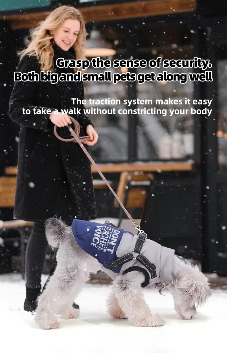 Winter Waterproof Dog Coat – Reflective, Color-Block Warm Jacket for Small & Medium Dogs