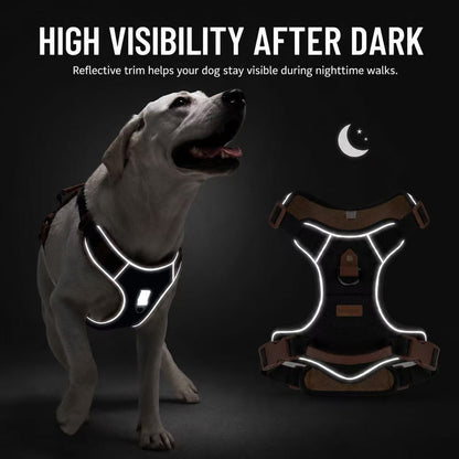 Denim No-Pull Dog Harness – Reflective & Adjustable