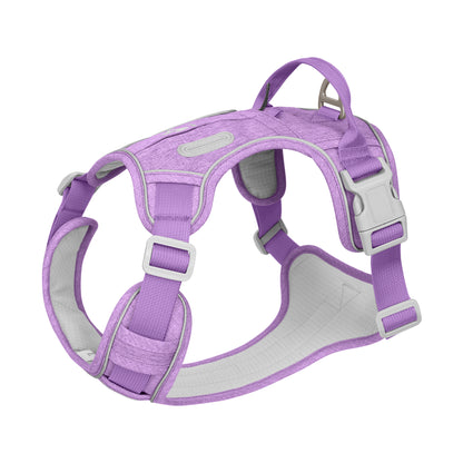 PawWave No Pull Dog Harness with Hidden Tracking Tag Holder– Soft Padded Reflective Vest plus Car Safety Leash set perfectly for small to Large Dogs