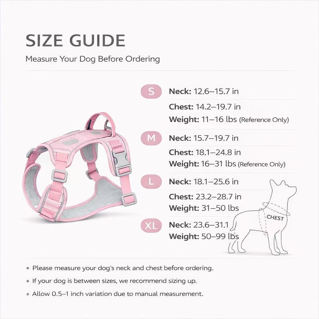 PawWave No Pull Dog Harness with Hidden Tracking Tag Holder– Soft Padded Reflective Vest plus Car Safety Leash set perfectly for small to Large Dogs