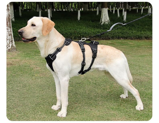 Heavy Duty No-Pull Dog Harness, Reflective Safety Vest, Escape-Proof Design for Medium & Large Dogs, Black