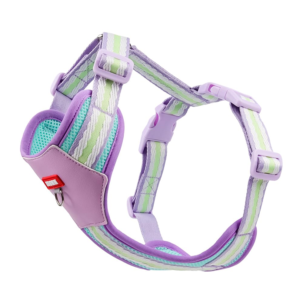 PawWave H Shape Dog Harness for Small and Medium Dogs, No Pull &, Escape-proff, Soft Mesh Vest, Adjustable Fit, Bright Yellow/Cream Blue/Sakura Pink,/Violet, XS-L